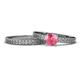 1 - Janina Classic Pink Tourmaline Solitaire Bridal Set Ring 