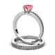 3 - Janina Classic Pink Tourmaline Solitaire Bridal Set Ring 