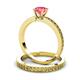 3 - Janina Classic Pink Tourmaline Solitaire Bridal Set Ring 