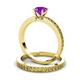 3 - Janina Classic Amethyst Solitaire Bridal Set Ring 