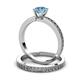 3 - Janina Classic Blue Topaz Solitaire Bridal Set Ring 