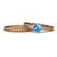 1 - Janina 0.95 ct Classic Blue Topaz (6.50 mm) Solitaire Bridal Set Ring  