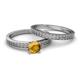 4 - Janina Classic Citrine Solitaire Bridal Set Ring 