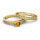 4 - Janina Classic Citrine Solitaire Bridal Set Ring 