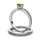 3 - Janina Classic Peridot Solitaire Bridal Set Ring 