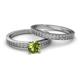 4 - Janina Classic Peridot Solitaire Bridal Set Ring 