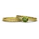 1 - Janina Classic Peridot Solitaire Bridal Set Ring 