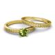 4 - Janina Classic Peridot Solitaire Bridal Set Ring 