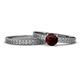 1 - Janina Classic Red Garnet Solitaire Bridal Set Ring 