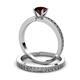 3 - Janina Classic Red Garnet Solitaire Bridal Set Ring 