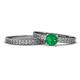 1 - Janina Classic Emerald Solitaire Bridal Set Ring 