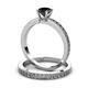 3 - Janina Classic Black Diamond Solitaire Bridal Set Ring 