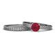 1 - Janina Classic Ruby Solitaire Bridal Set Ring 