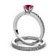 3 - Janina Classic Ruby Solitaire Bridal Set Ring 