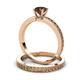 3 - Janina Classic Smoky Quartz Solitaire Bridal Set Ring 