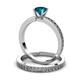 3 - Janina Classic London Blue Topaz Solitaire Bridal Set Ring 