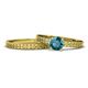 1 - Janina Classic London Blue Topaz Solitaire Bridal Set Ring 