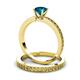 3 - Janina Classic London Blue Topaz Solitaire Bridal Set Ring 