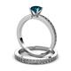 3 - Janina Classic Blue Diamond Solitaire Bridal Set Ring 