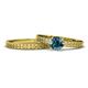 1 - Janina 1.00 ct Classic Blue Diamond (6.50 mm) Solitaire Bridal Set Ring  