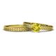 1 - Janina Classic Yellow Diamond Solitaire Bridal Set Ring 