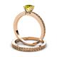 3 - Janina Classic Yellow Diamond Solitaire Bridal Set Ring 