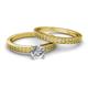 4 - Janina Classic Diamond Solitaire Bridal Set Ring 
