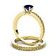 3 - Janina Classic Blue Sapphire Solitaire Bridal Set Ring 