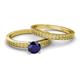 4 - Janina Classic Blue Sapphire Solitaire Bridal Set Ring 