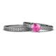 1 - Janina 0.95 ct Classic Pink Sapphire (6.00 mm) Solitaire Bridal Set Ring  