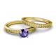 4 - Janina Classic Iolite Solitaire Bridal Set Ring 