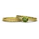 1 - Janina 1.10 ct Classic Peridot (6.50 mm) Solitaire Bridal Set Ring  