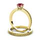 3 - Janina Classic Rhodolite Garnet Solitaire Bridal Set Ring 