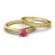 4 - Janina Classic Rhodolite Garnet Solitaire Bridal Set Ring 