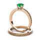 3 - Janina Classic Emerald Solitaire Bridal Set Ring 