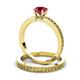 3 - Janina Classic Ruby Solitaire Bridal Set Ring 