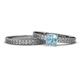 1 - Janina Classic Aquamarine Solitaire Bridal Set Ring 