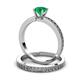 3 - Janina Classic Emerald Solitaire Bridal Set Ring 