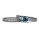 1 - Janina 1.00 ct Classic Blue Diamond (6.50 mm) Solitaire Bridal Set Ring  