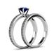 5 - Janina Classic Blue Sapphire Solitaire Bridal Set Ring 
