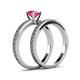 5 - Janina Classic Pink Tourmaline Solitaire Bridal Set Ring 