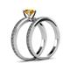 5 - Janina Classic Citrine Solitaire Bridal Set Ring 