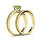 5 - Janina Classic Peridot Solitaire Bridal Set Ring 