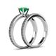 5 - Janina Classic Emerald Solitaire Bridal Set Ring 