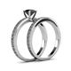 5 - Janina Classic Black Diamond Solitaire Bridal Set Ring 