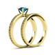 5 - Janina Classic London Blue Topaz Solitaire Bridal Set Ring 