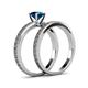 5 - Janina Classic Blue Diamond Solitaire Bridal Set Ring 