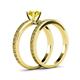5 - Janina Classic Yellow Diamond Solitaire Bridal Set Ring 