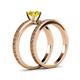 5 - Janina Classic Yellow Diamond Solitaire Bridal Set Ring 