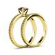 5 - Janina Classic Smoky Quartz Solitaire Bridal Set Ring 